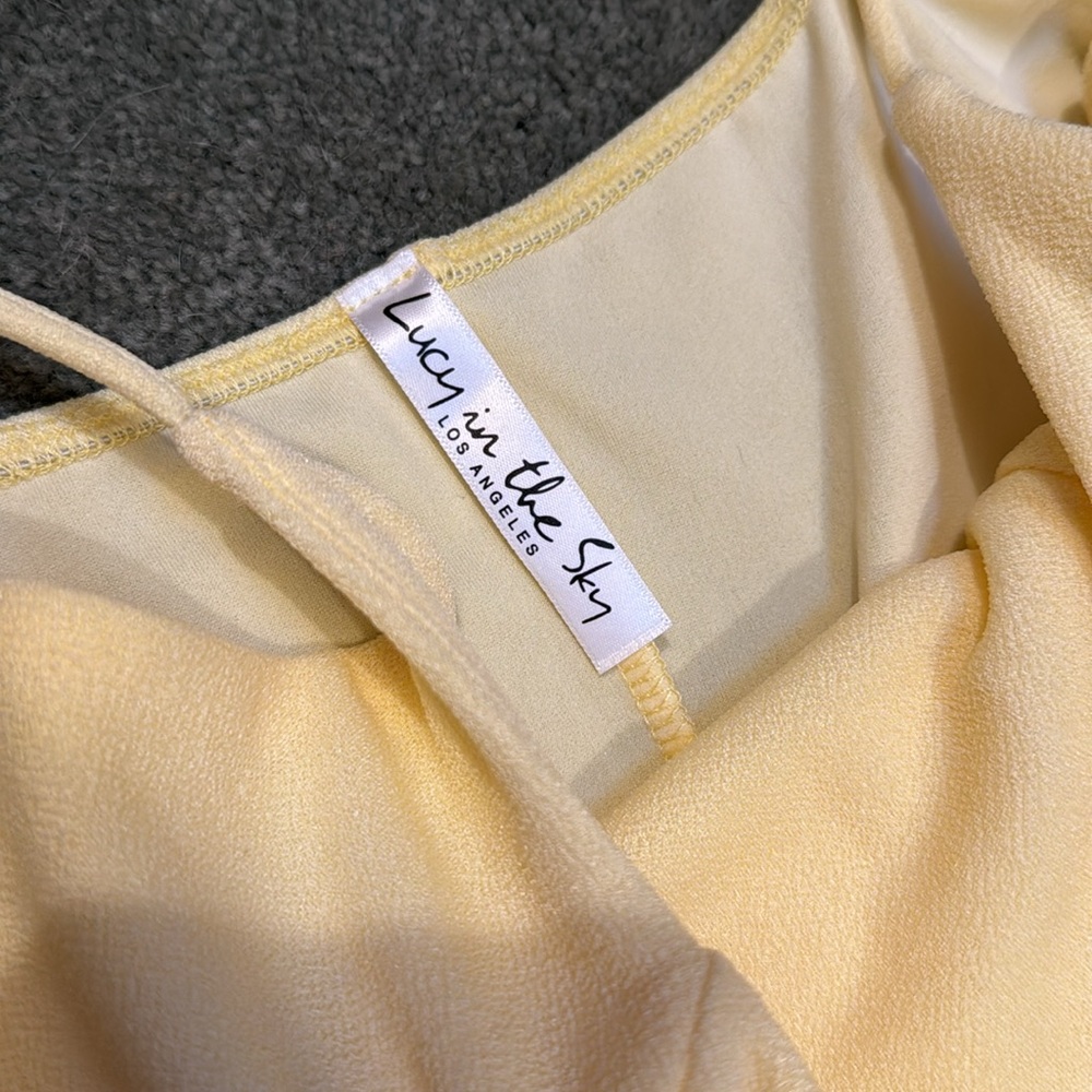 Lucy in the Sky Yellow Mini Dress - Picture 2 of 5